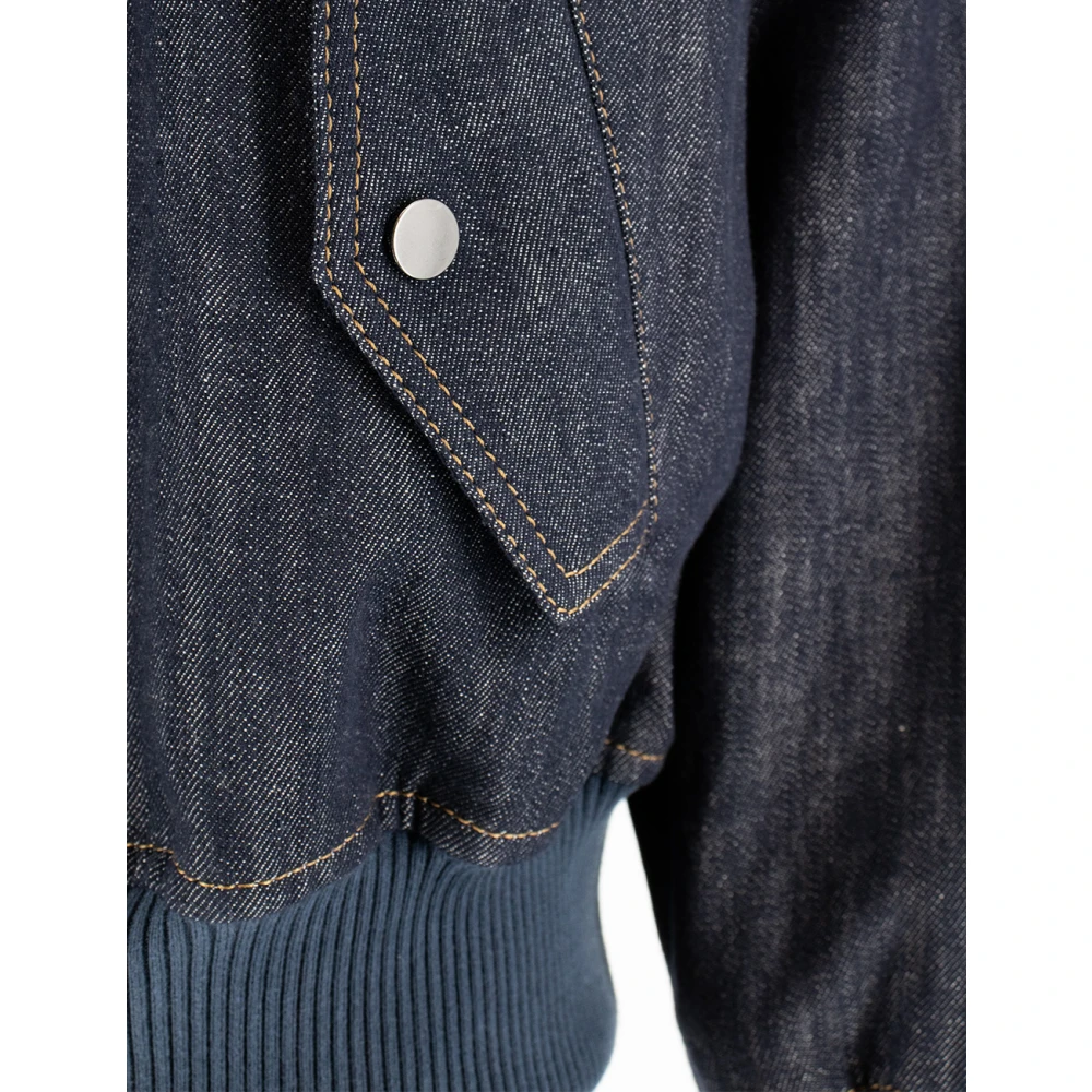 BRUNELLO CUCINELLI Denim jack met klassieke kraag Blue Dames