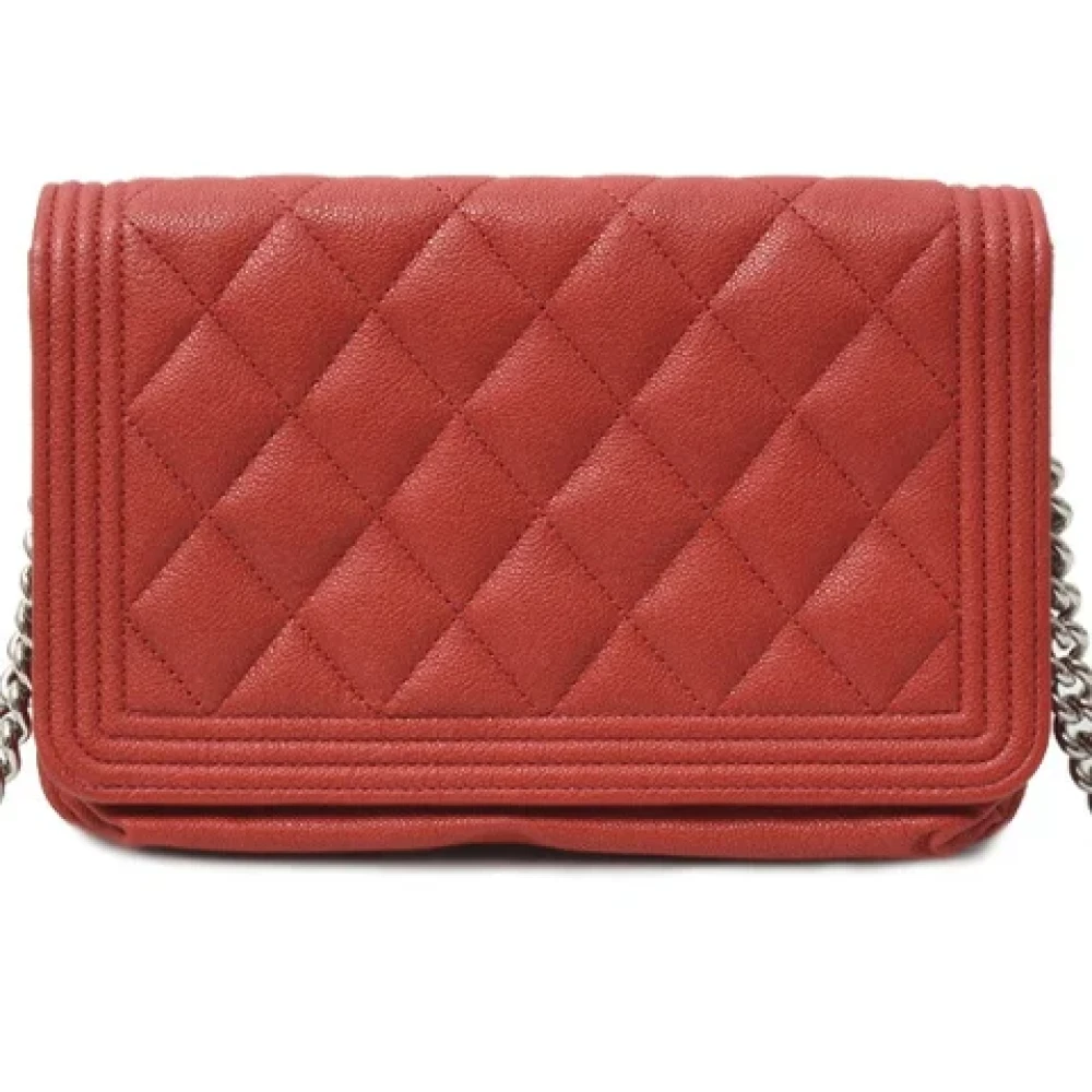 Chanel Vintage Pre-owned Leather wallets Red Dames