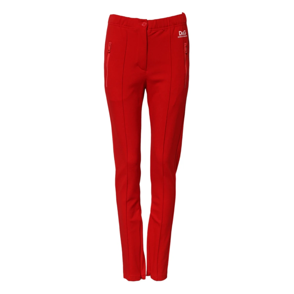 Dark Red Slim Fit Jogging Pants - Dolce & Gabbana - Modalova