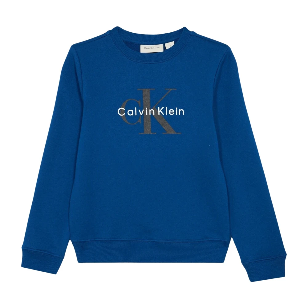Calvin Klein Boys Blue Kids Sweatshirts, 8 Y, Royal Sweatshirt
