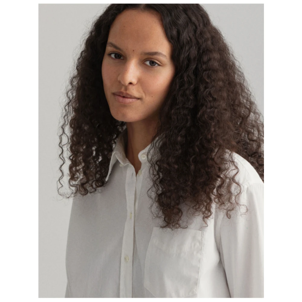 Gant Relaxed Fit Katoenen Poplin Overhemd White Dames