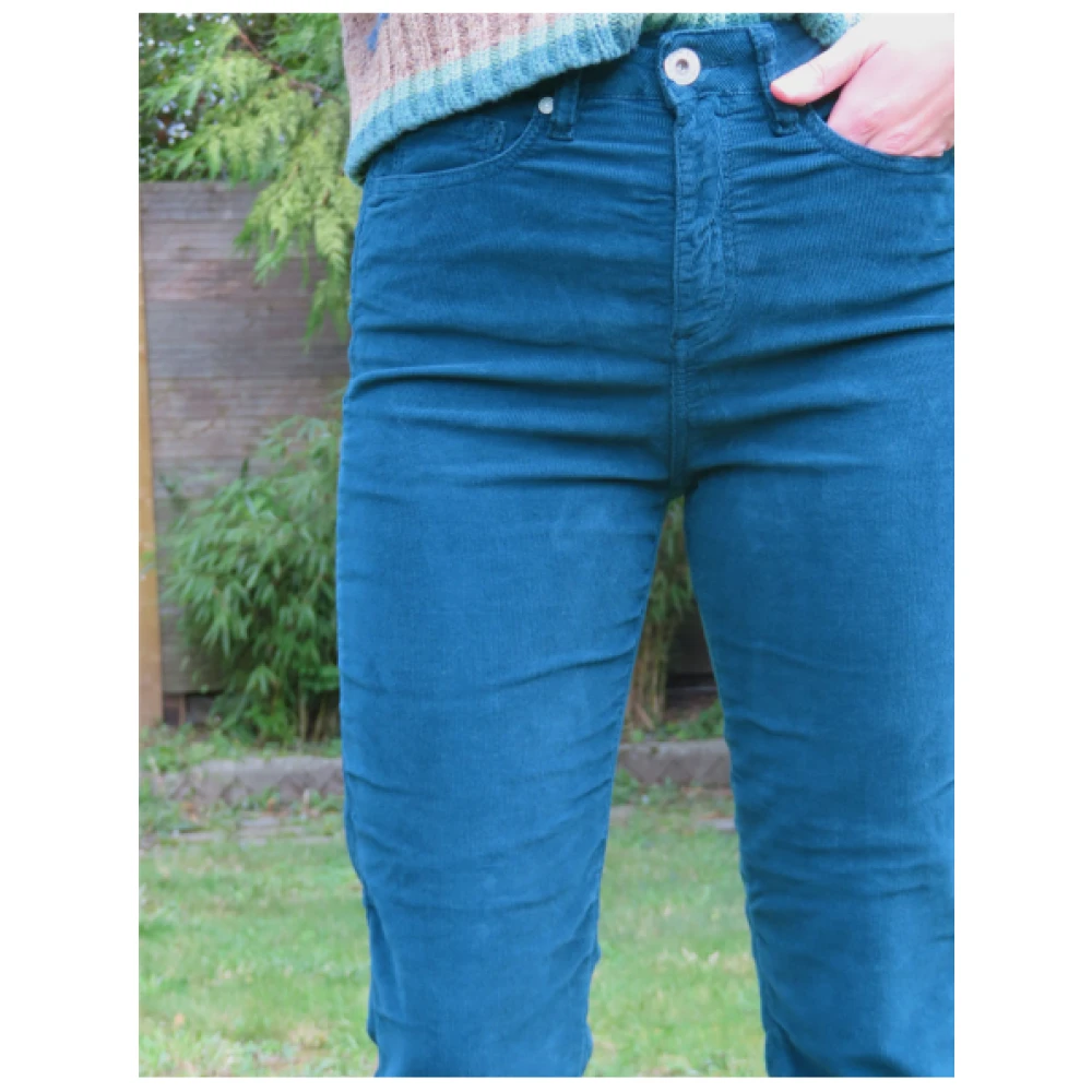 Denim Studio Colette Fluweel Broek Blue Dames