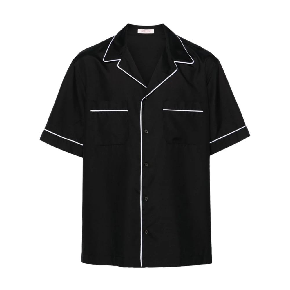 Valentino Short Sleeve Shirts Black Heren