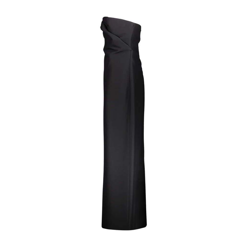 The Row Jurk van textuurwol en zijde met origami-drape detail Black Dames