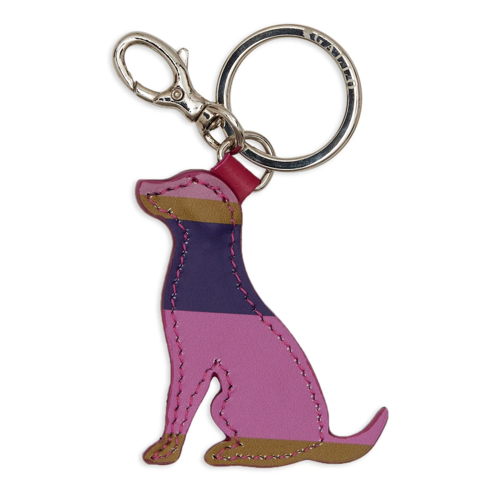 Gallo Unisex paarse honden sleutelhanger met veelkleurige strepen Multicolor Unisex
