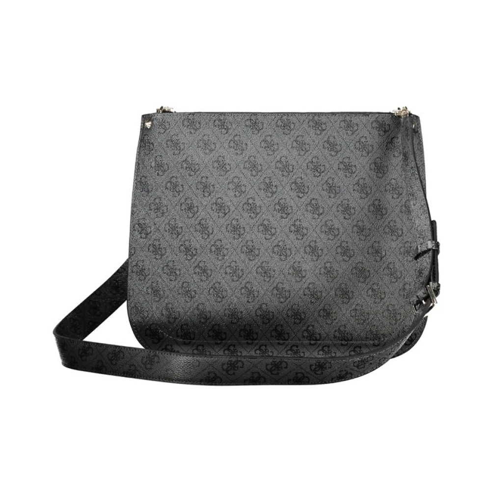 Guess Zwarte polyethyleen schoudertas met verstelbare riem Black Dames