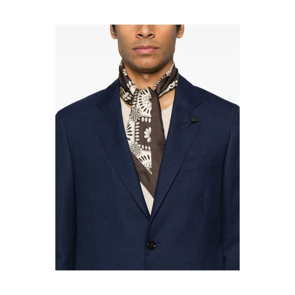 Lardini Navy Blue Jas met Zakken Blue Heren
