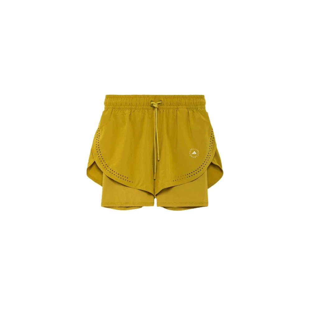 Adidas by stella mccartney Stijlvolle Korte Shorts voor Dames Yellow Dames
