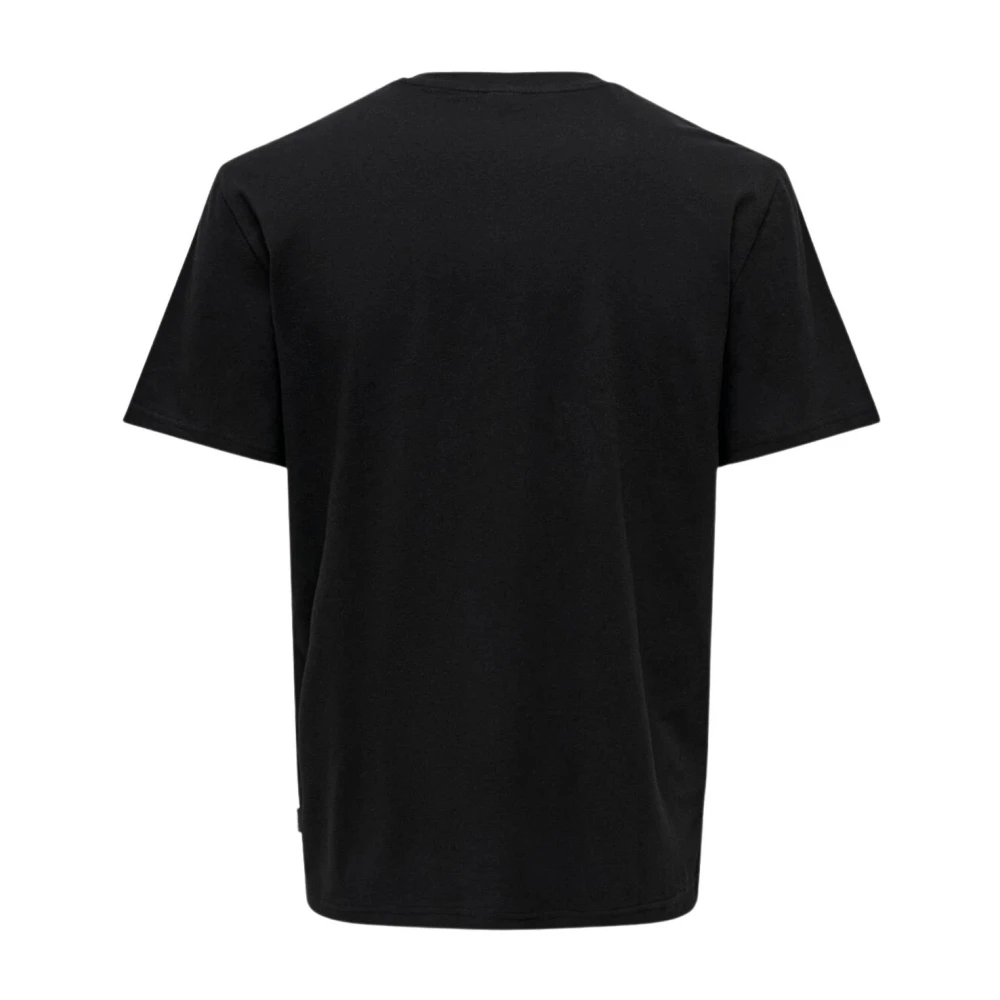 Only & Sons Casual Katoenen T-Shirt Black Heren