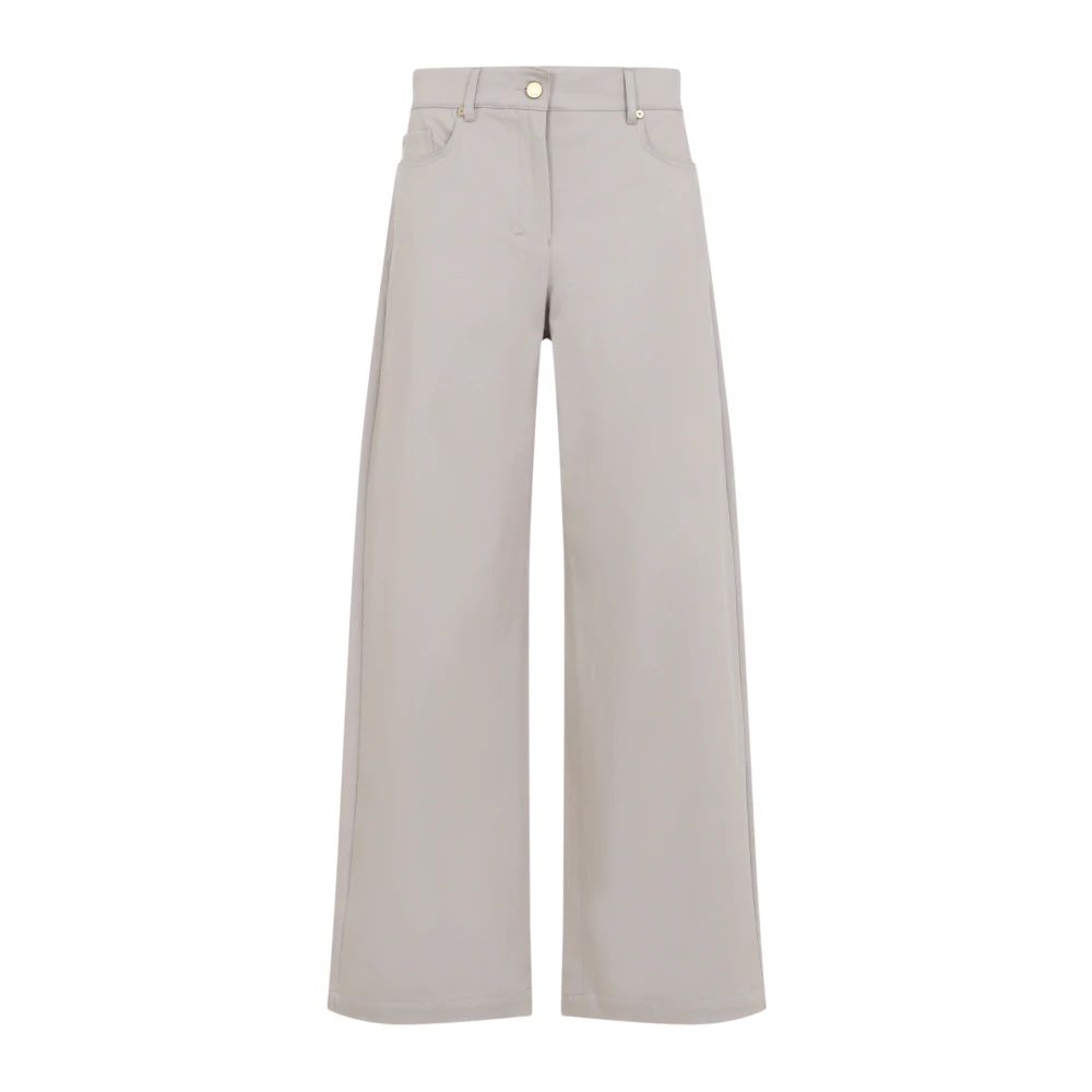 Max Mara Wijde Chino Broek in Beige Dames