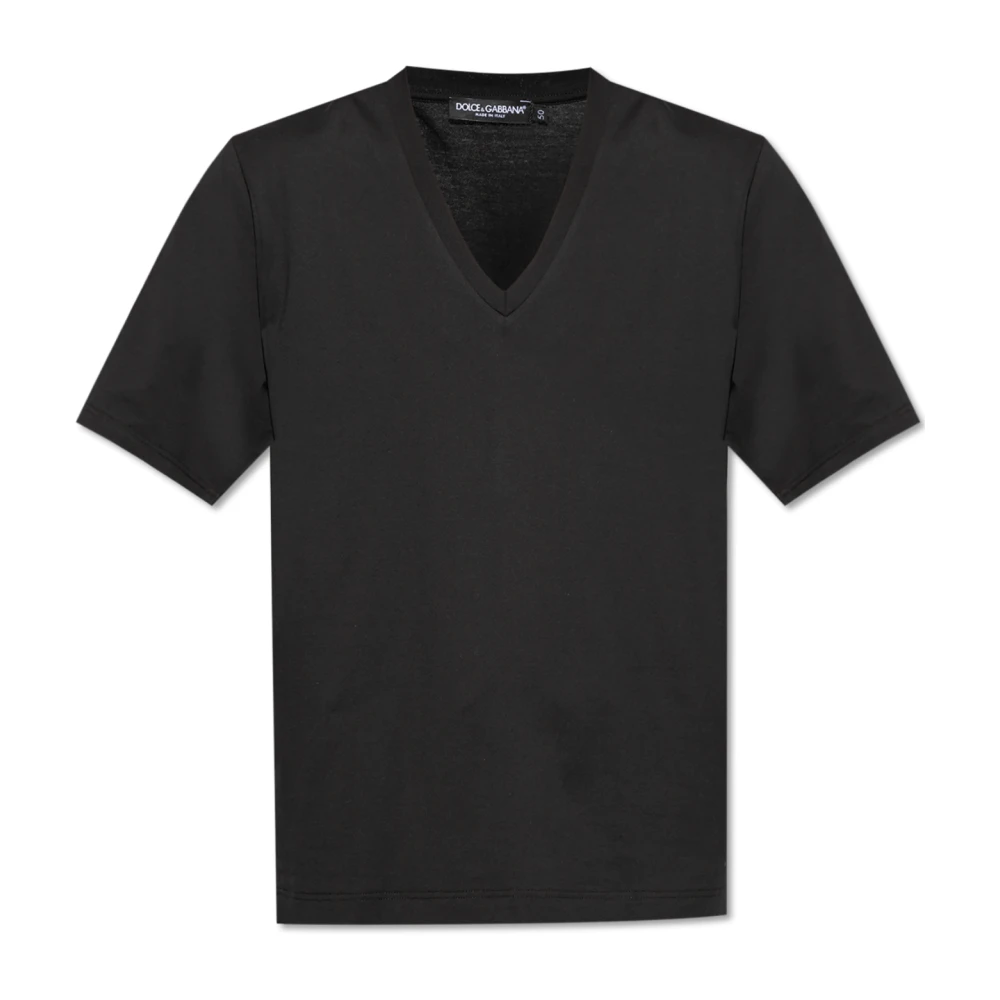 Dolce & Gabbana V-hals T-shirt Black Heren