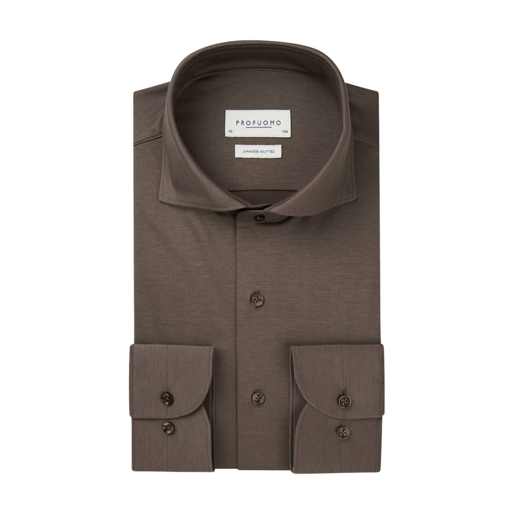 Profuomo Bruine X-Cutaway Overhemd Brown Heren