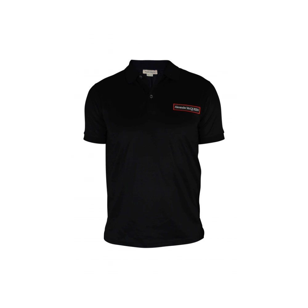 Alexander mcqueen Zwart Polo Shirt met Logo Patch Black Heren