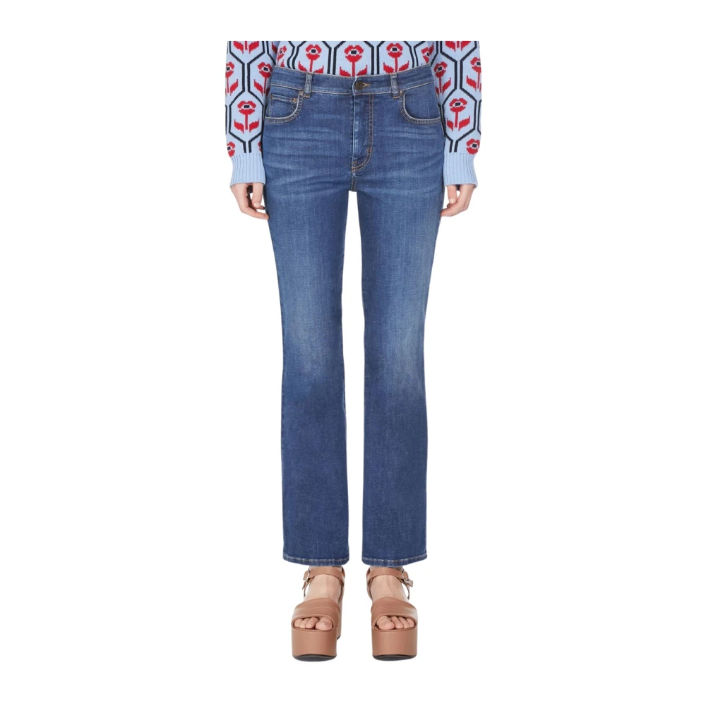 Max Mara Weekend Blauwe Slim Fit Cropped Jeans Blue Dames
