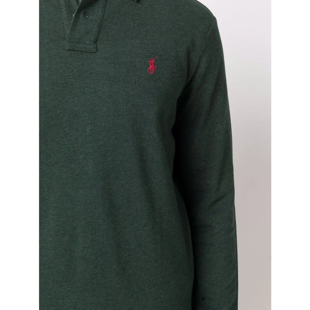 Polo Ralph Lauren Aangepaste Slim Fit Katoenen Polo Shirt Green Heren