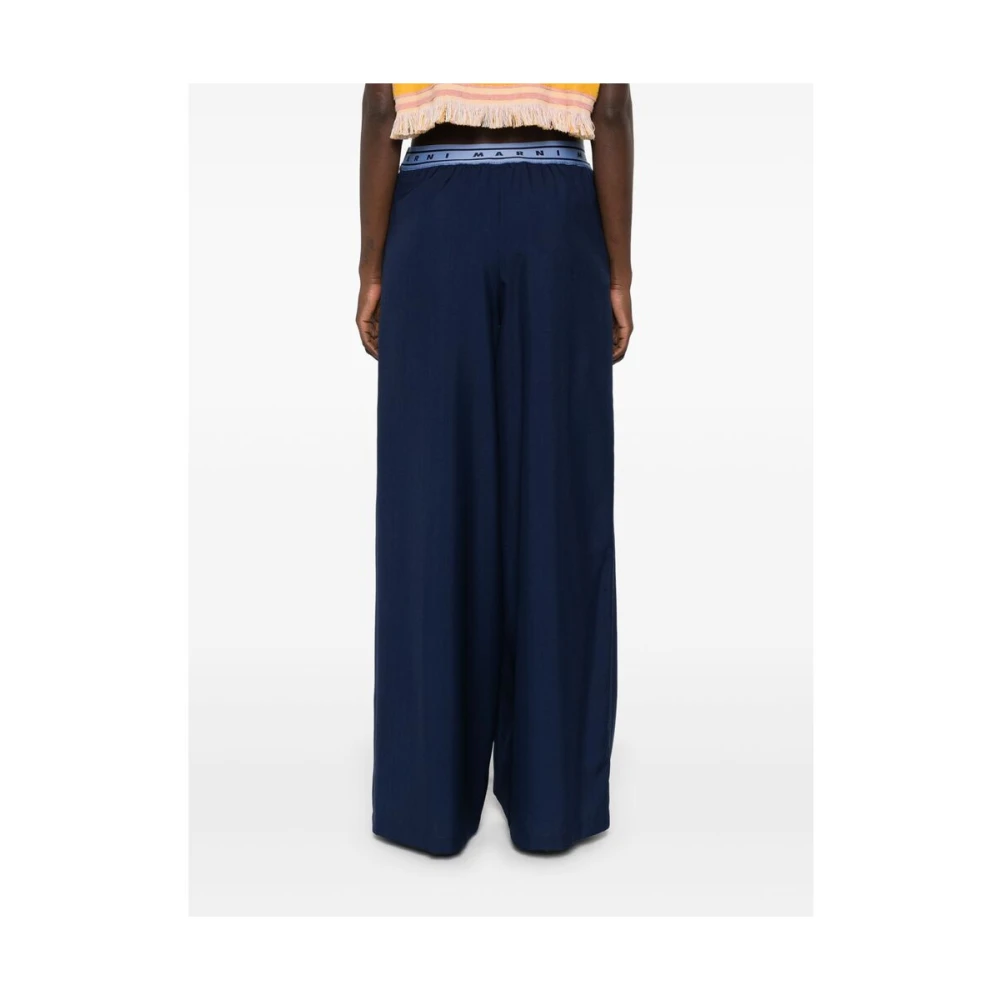 Marni Donkerblauw Elastische Taille Zakken Blue Dames