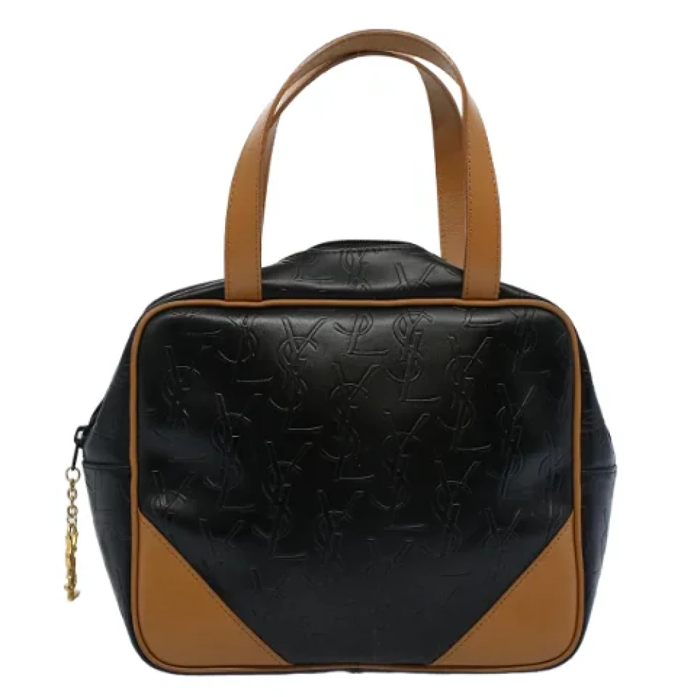 Yves Saint Laurent Vintage Pre-owned Canvas handbags Black Dames