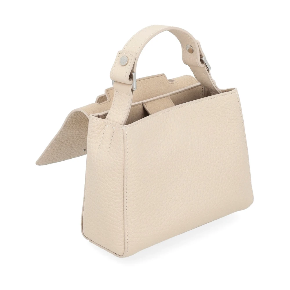 Orciani Zachte Mini Leren Handtas in Ivoor Beige Dames