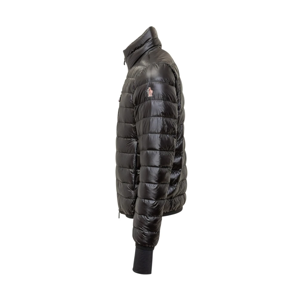Moncler Zwarte Gewatteerde Jas met AquaGuard Rits Black Heren