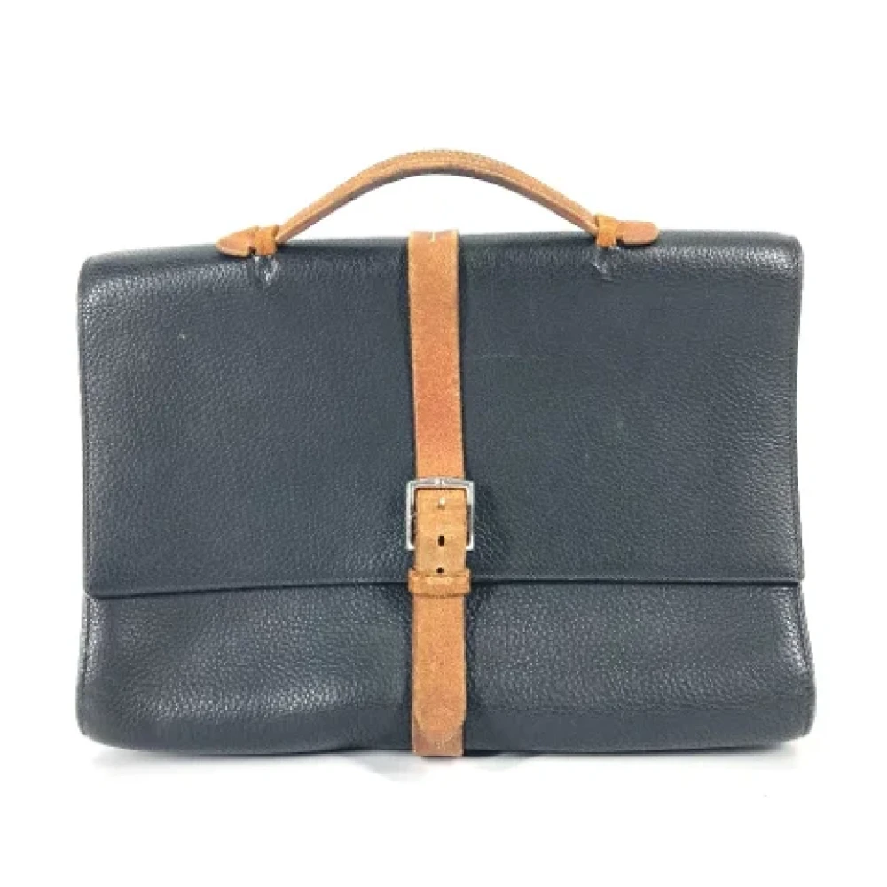 Hermès Vintage Pre-owned Leather briefcases Black Heren