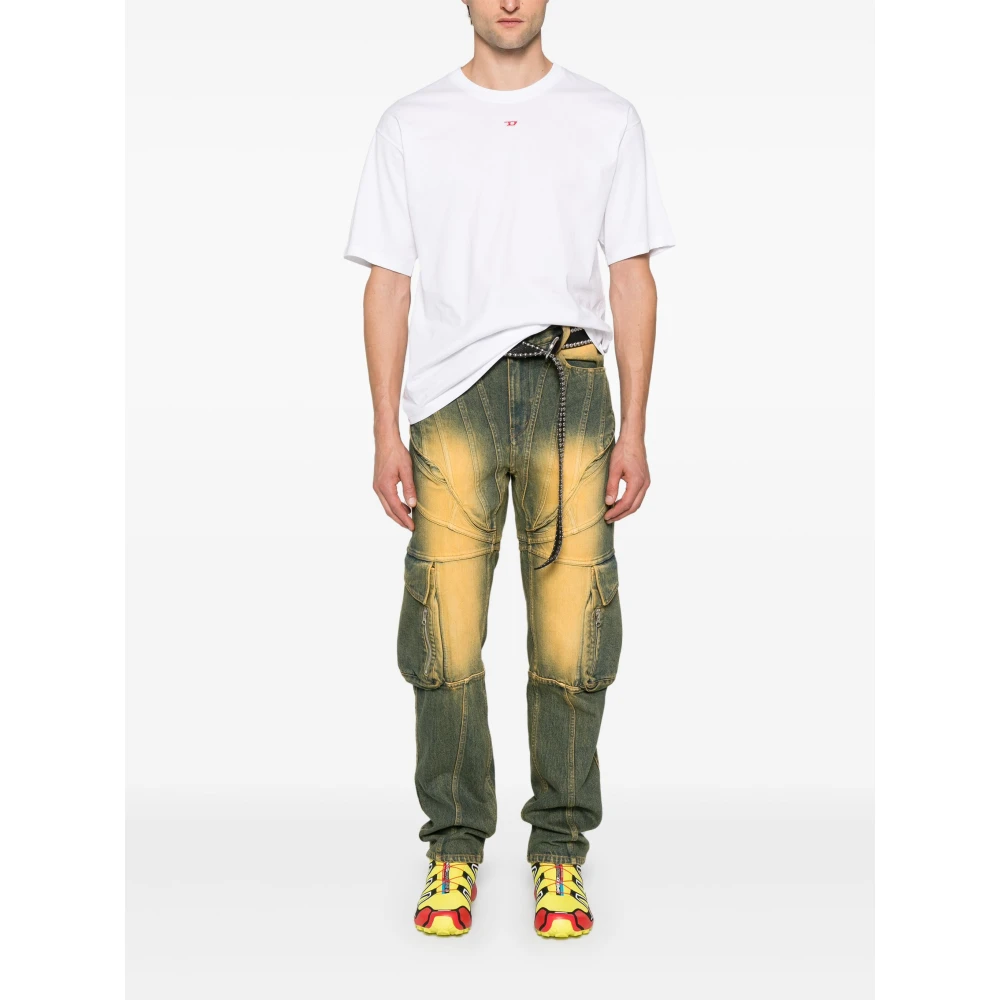 Diesel Witte T-shirts en Polos met D-patch White Heren
