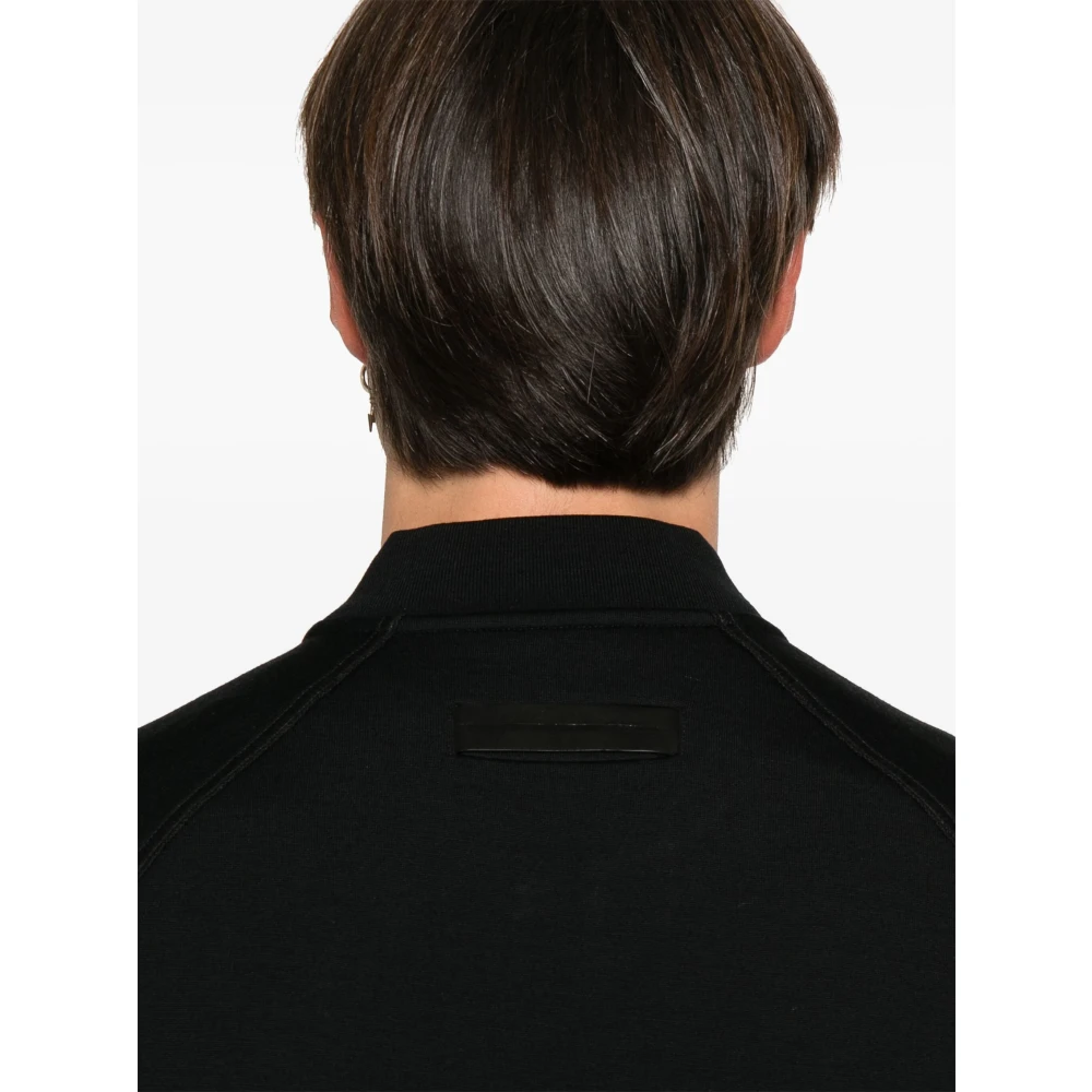 Z Zegna Zwarte Trui met Ritssluiting en Zakken Black Heren