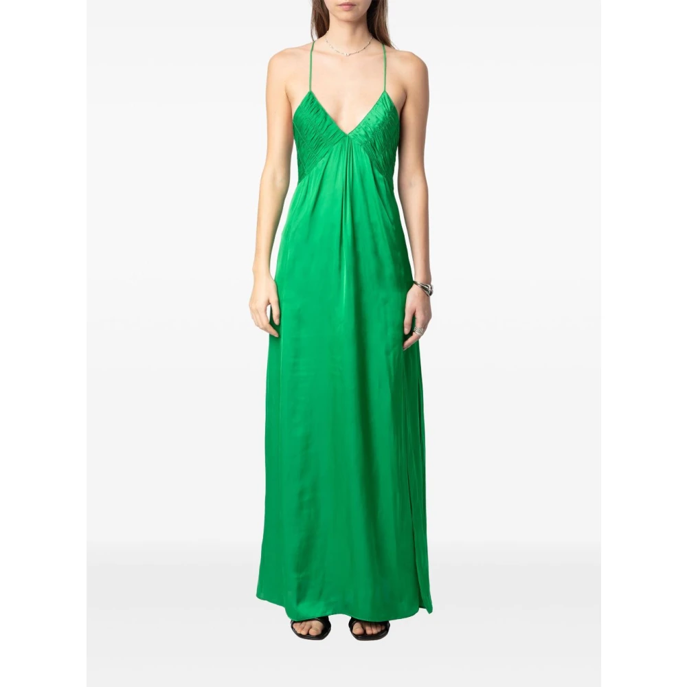 Zadig & Voltaire Groene Satijnen Jurk Green Dames