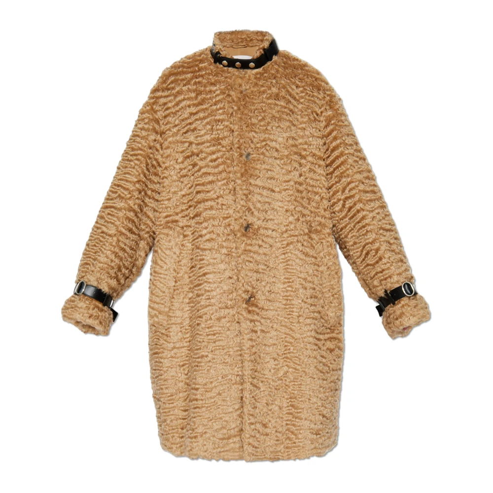 Jil Sander Women's Beige Mohair Coat - Faux Fur & Shearling Jackets - Xs - Jackets