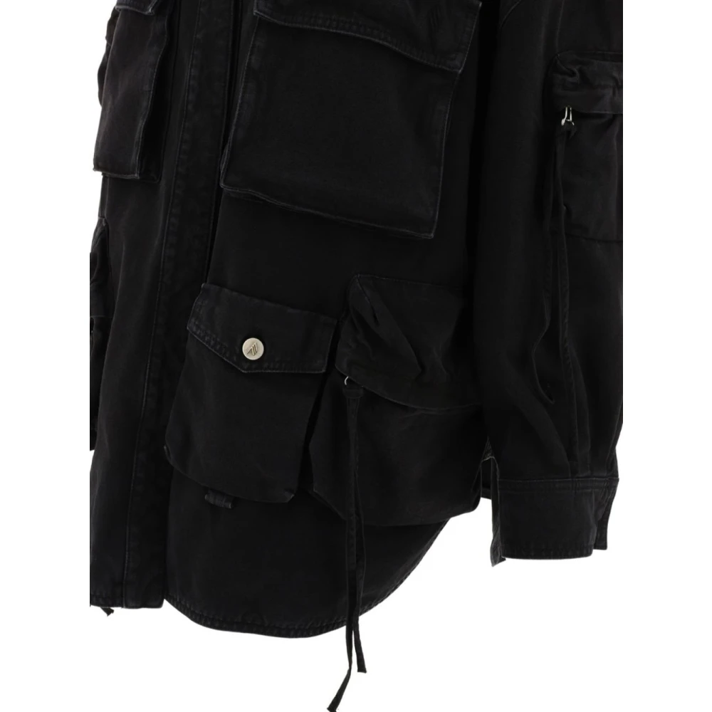 The Attico Zwarte Fern Short Coat Black Dames