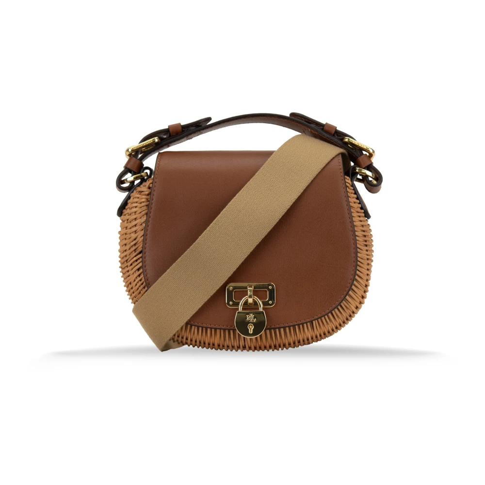 Ralph Lauren Schoudertas met magnetische knoop Brown Dames