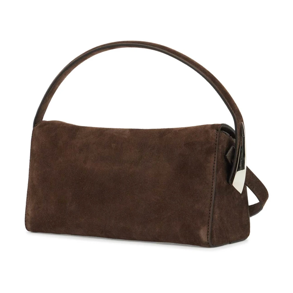 Benedetta Bruzziches Elif Suède Handtas met Zilveren Details Brown Dames