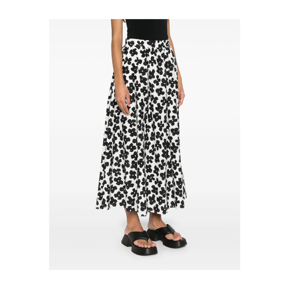 Msgm Zwarte Rok met Plooien Black Dames