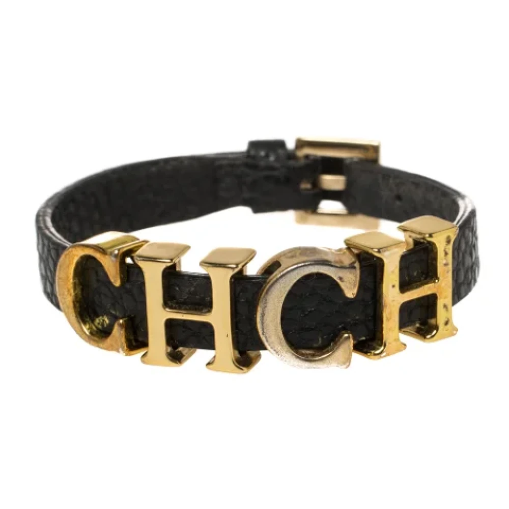 Pre-owned Svart skinn Carolina Herrera armband