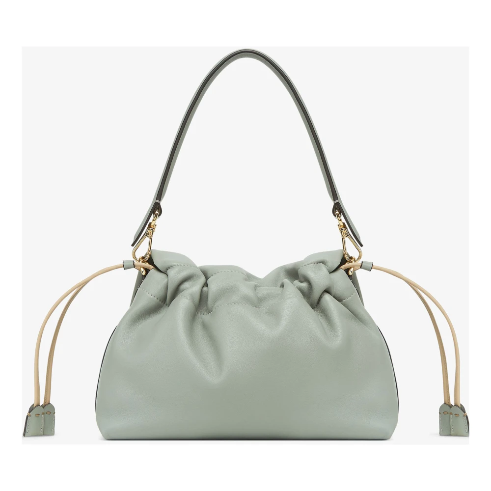 Fendi Groene Oversized Metalen Gesp Schoudertas Green Dames