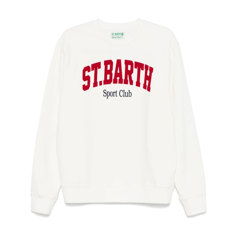 MC2 Saint Barth Witte Katoenen Trui met Logo White Heren