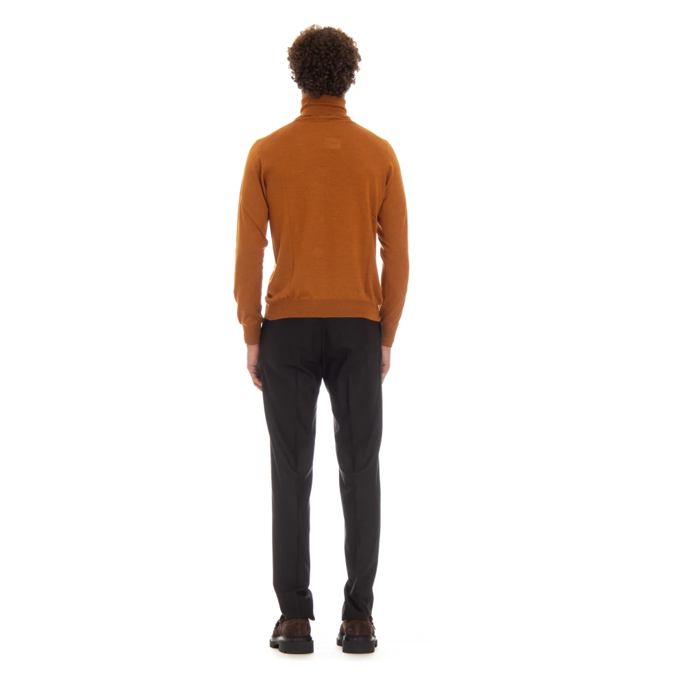 Tagliatore Oranje Wol Zijde Trui Orange Heren