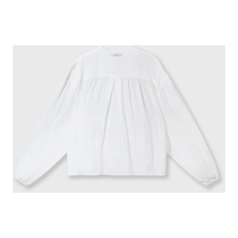 10Days Oversized Fluide Blouse met Trompetmouwen White Dames