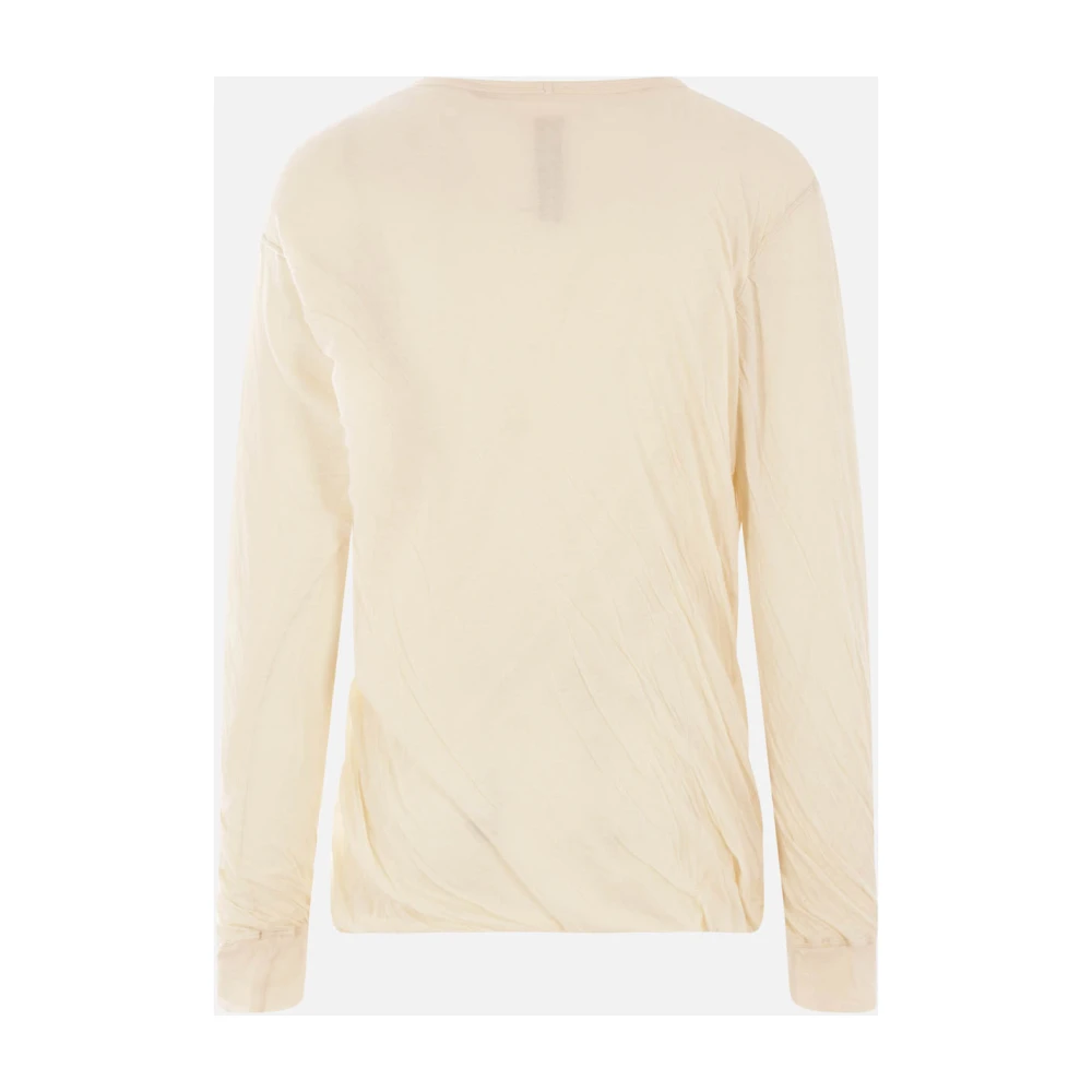 Rick Owens Beige Oversized Gedrapeerd Asymmetrisch T-shirt Beige Heren