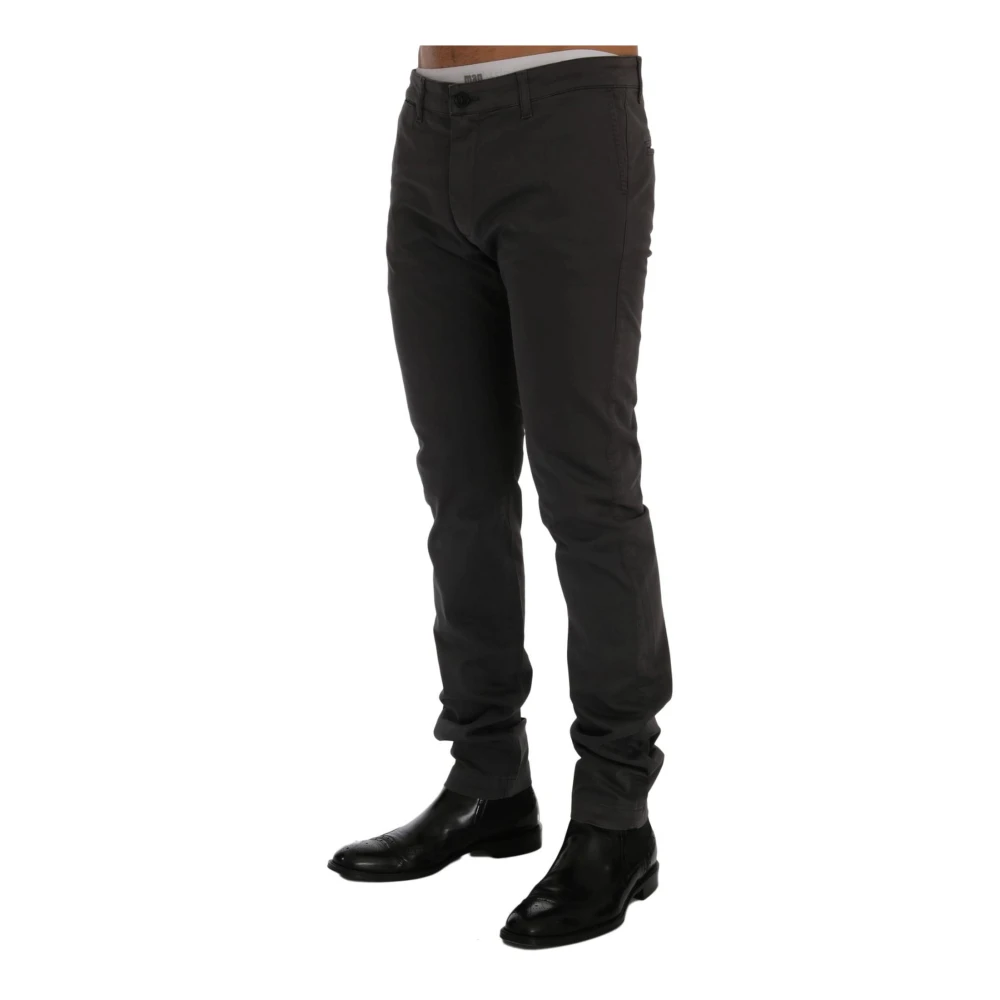 Gianfranco Ferré Grijze Katoenen Stretch Slim Fit Broek Gray Heren