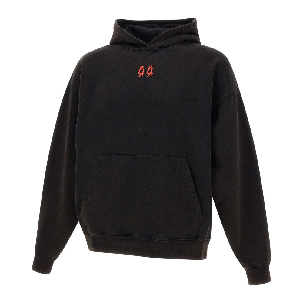 44 Label Group Hoodie met capuchon en kangoeroezak Black Heren