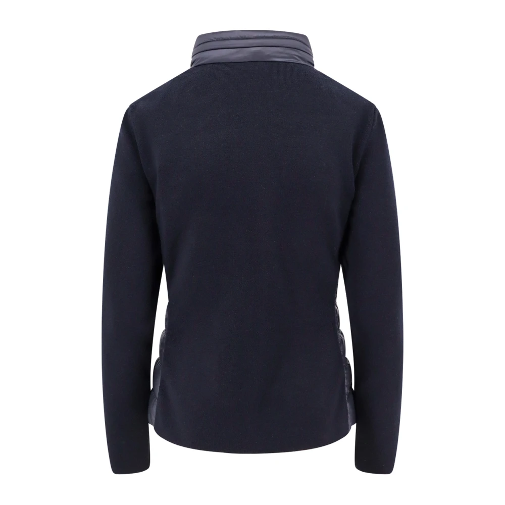 Moncler Nylon en wol cardigan jack met capuchon Blue Dames