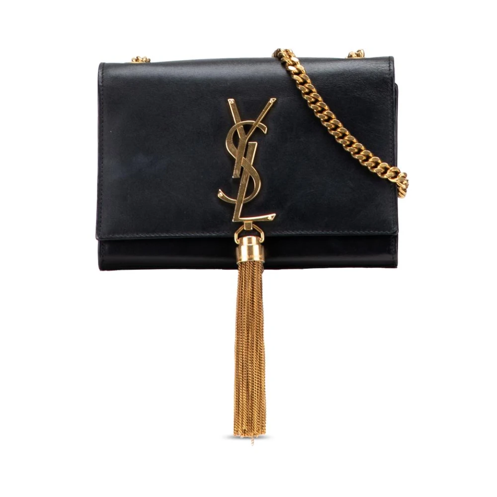 Saint Laurent Vintage Women's Black Pre-Owned Chain Shoulder Bag