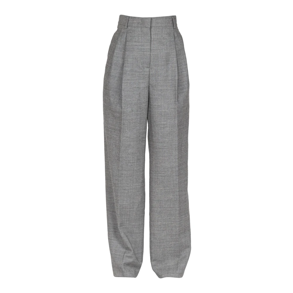 Semicouture Wijde wollen broek met rechte pijp Gray Dames