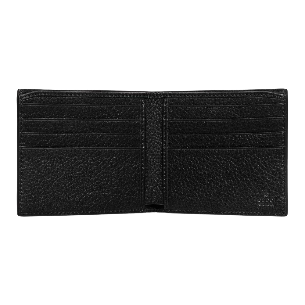 Gucci Leren Portemonnee met Jumbo GG Logo Black Heren