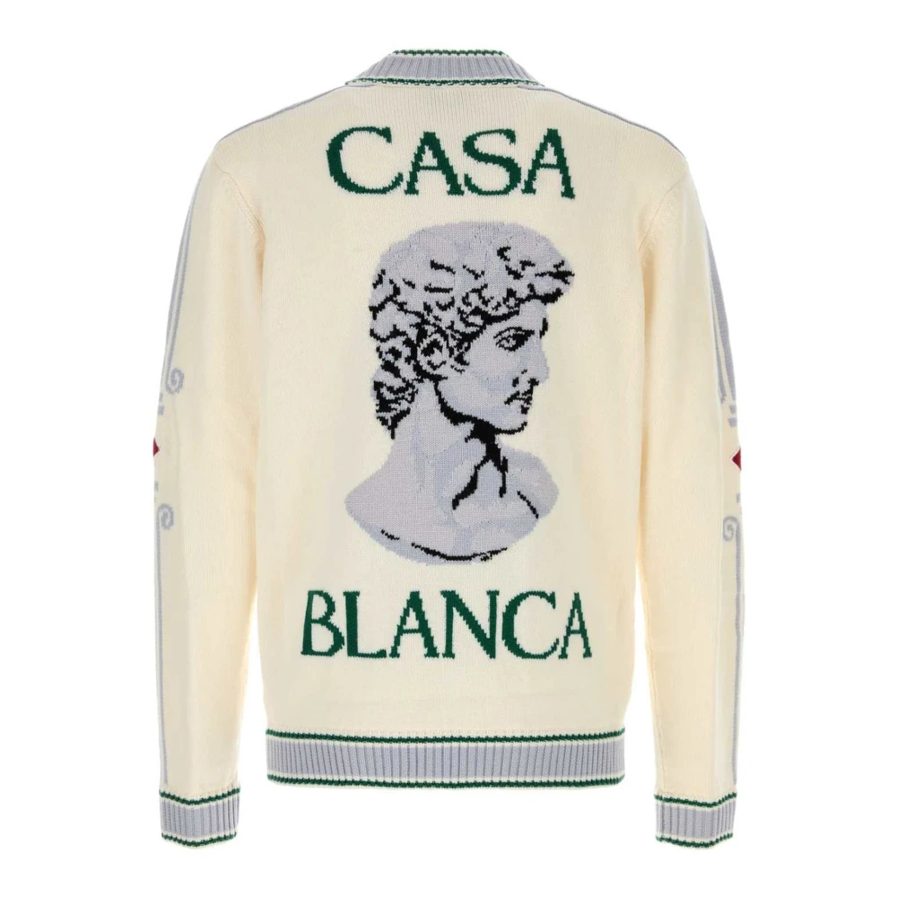 Casablanca Witte Merinowol Club Jas White Heren
