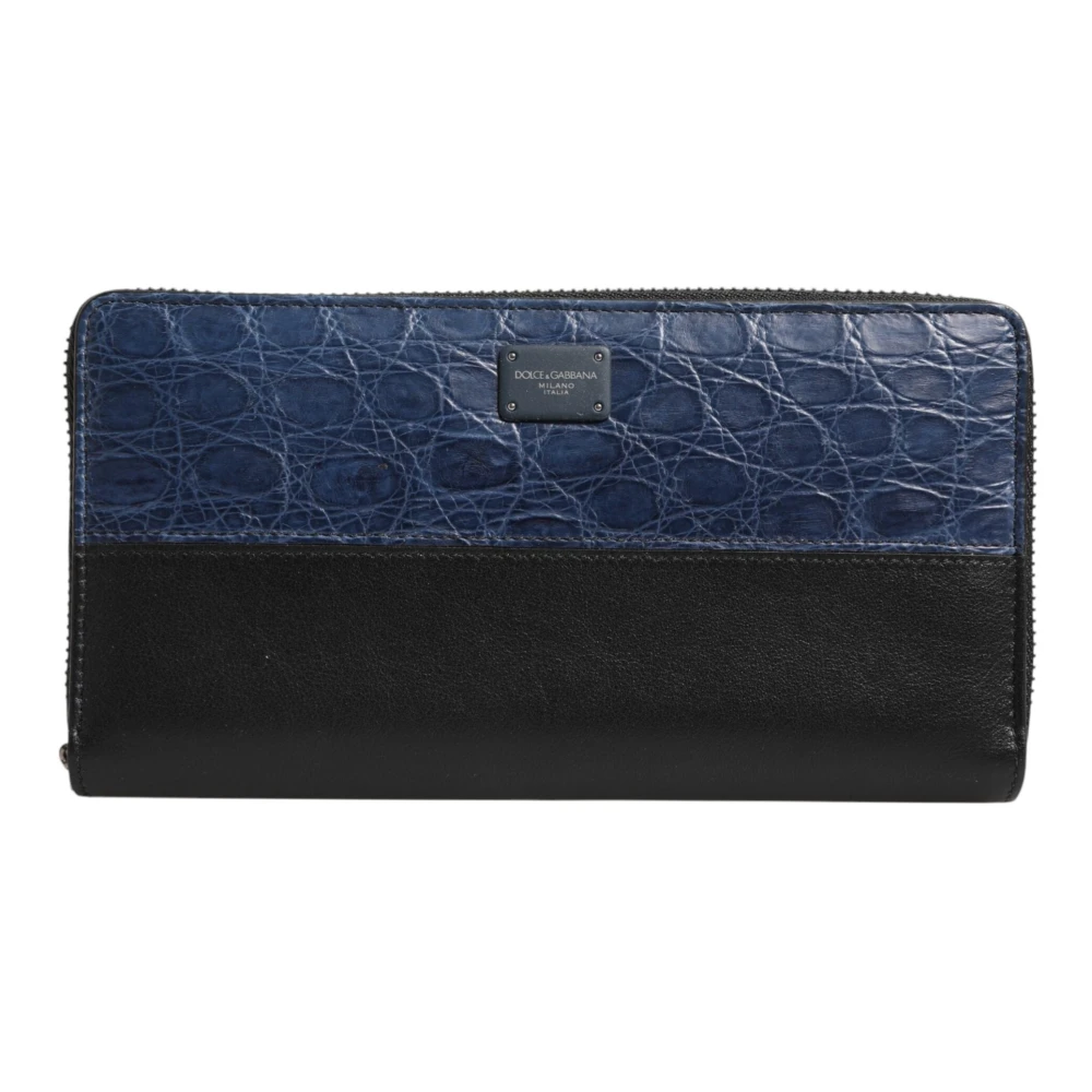 Dolce & Gabbana Men's Black Continental Zipper Wallet - Wallets & Cardholders - One Size - Accessories
