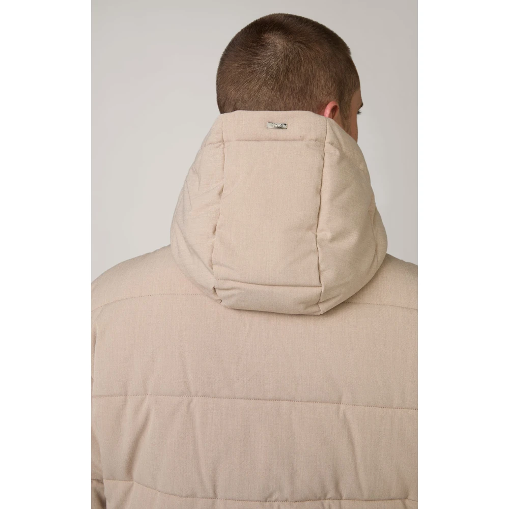 Joop! Gewatteerde heren winterjas met capuchon Brown Heren