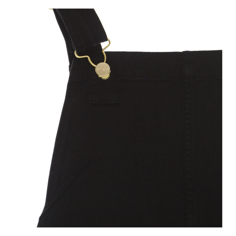 Carhartt WIP Zwarte Medley Dungaree Jurk met Zakken Black Dames