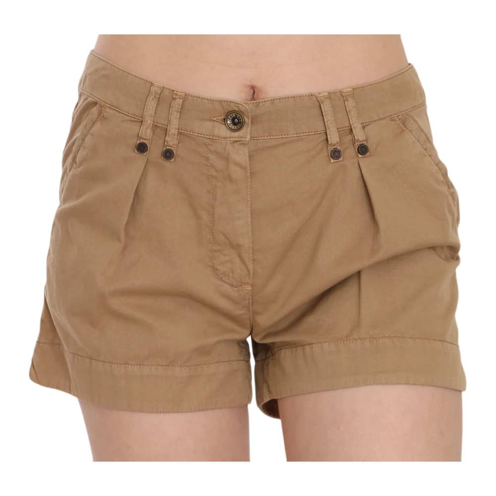 Plein Sud , Short Shorts, Female, Brown, Xs, Mid Waist Mini Short