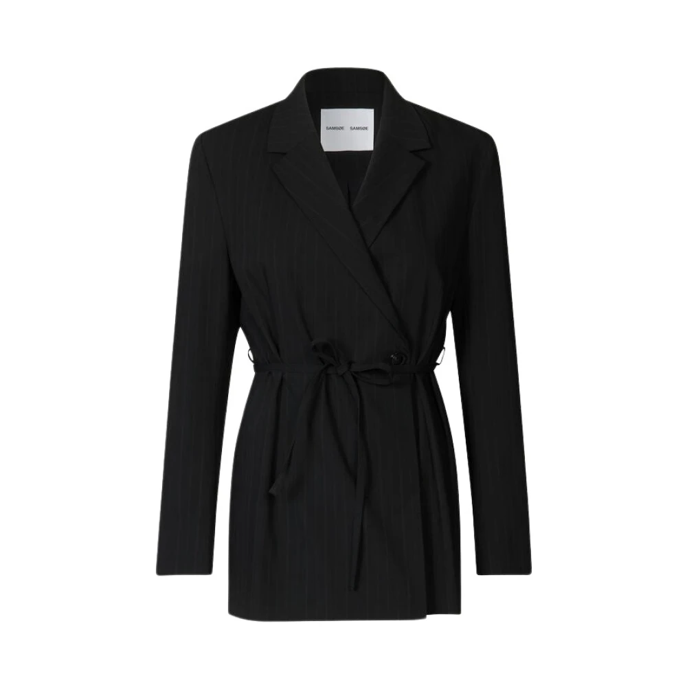Samsøe Pinstripe Slim Fit Blazer Black Dames